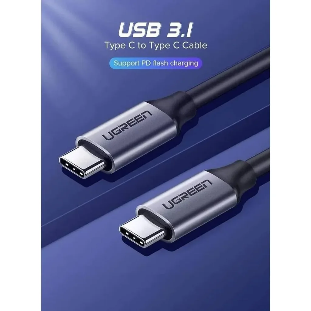 UGREEN USB C to USB C Cable, 5Gbps Data Transfer Rate, Max 20V 3A Power Output, Up to 4K @ 60Hz Display Resolution, PVC Wire Anti-Tensile, 1.5m Cable Length, Wide Compatibility, Black | 50751 - Image 4