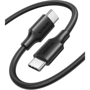 UGREEN USB C to USB C Cable, 480Mbps Data Transfer Rate, Up to 60W PD Fast Charge, Soft PVC Cable Material, 3m Cable Length, Wide Compatibility, Black | 60788