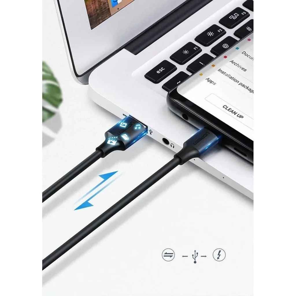 UGREEN USB A to USB Type C Cable, 480Mbps Data Transfer Rate, Qualcomm 3.0 Quick Charge, Max 5V 3A Power Output, 2m Cable Length, Wide Compatibility, Black | 60118 - Image 3