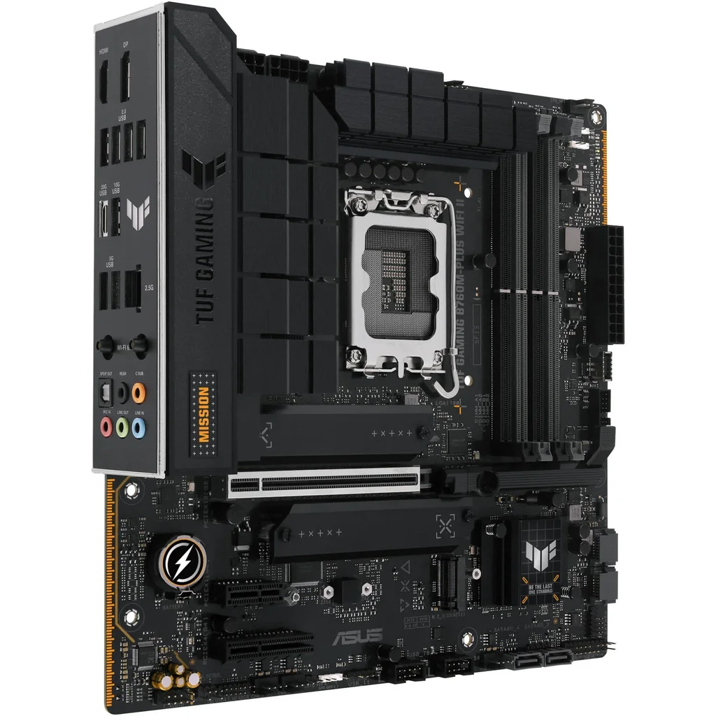 ASUS TUF Gaming B760M-Plus Wi-Fi II Micro-ATX LGA1700 Motherboard, Intel B760 Chipset, 4x DIMM DDR5 Slots, 192GB Max Memory, 3x M.2 Slots, 1x PCIe 5.0 x16 Slot, Wi-Fi 6E & BT v5.3 | 90MB1HE0-M0EAY0 - Image 3