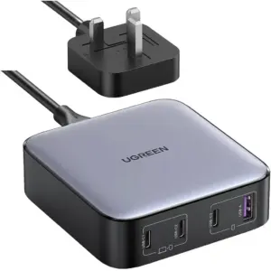 UGREEN 4-Ports Nexode 100W Desktop Charger, GaN II Technology, 100W Total Output, PD 3.0 & QC 3.0 Support, 3x USB Type-C & USB Type-A Interface, 2m Power Cable | 90929