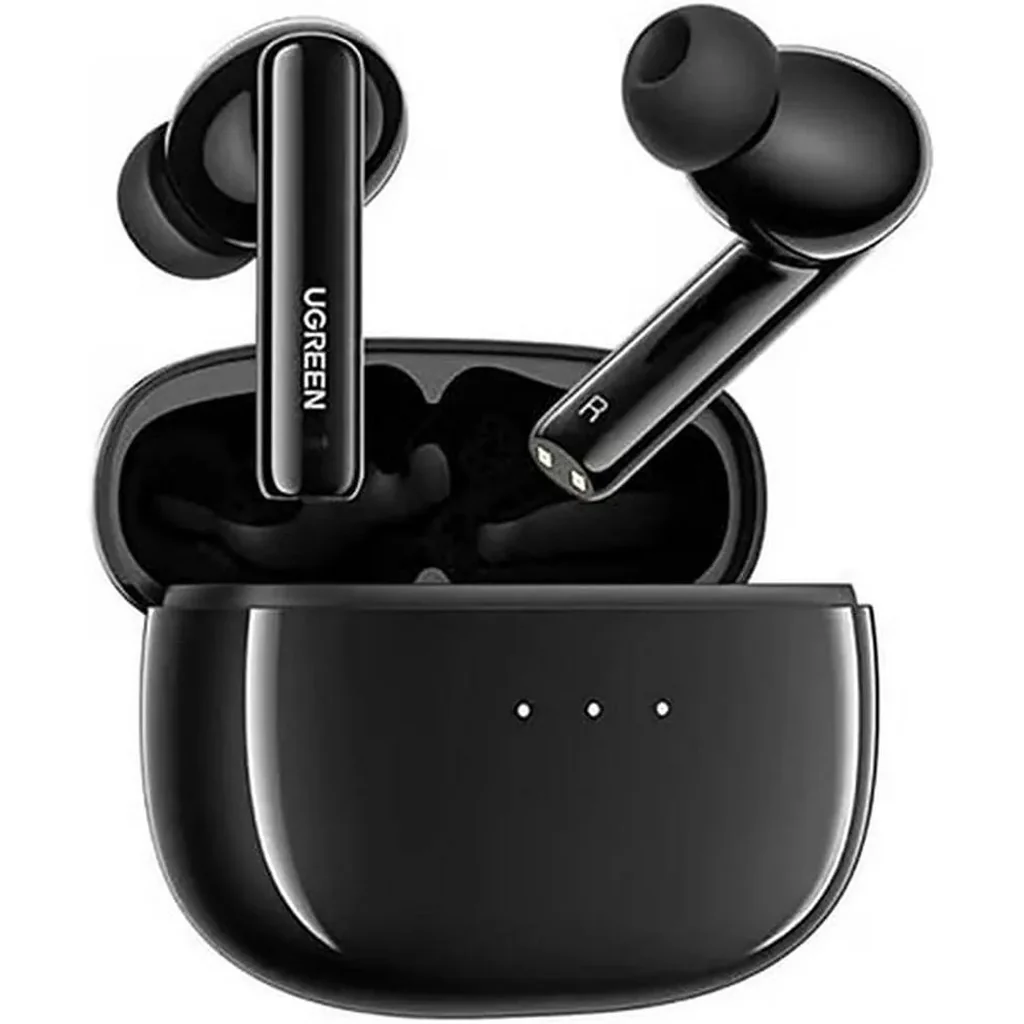 UGREEN HiTune T3 Active Noise Cancelling Wireless Earbuds, Bluetooth V5.2, Upto to 7Hrs Playtime, IPX5 Water Resistant, 1.5Hrs Charging Time, USB-C Charging Port, Black | 90401 - Image 2