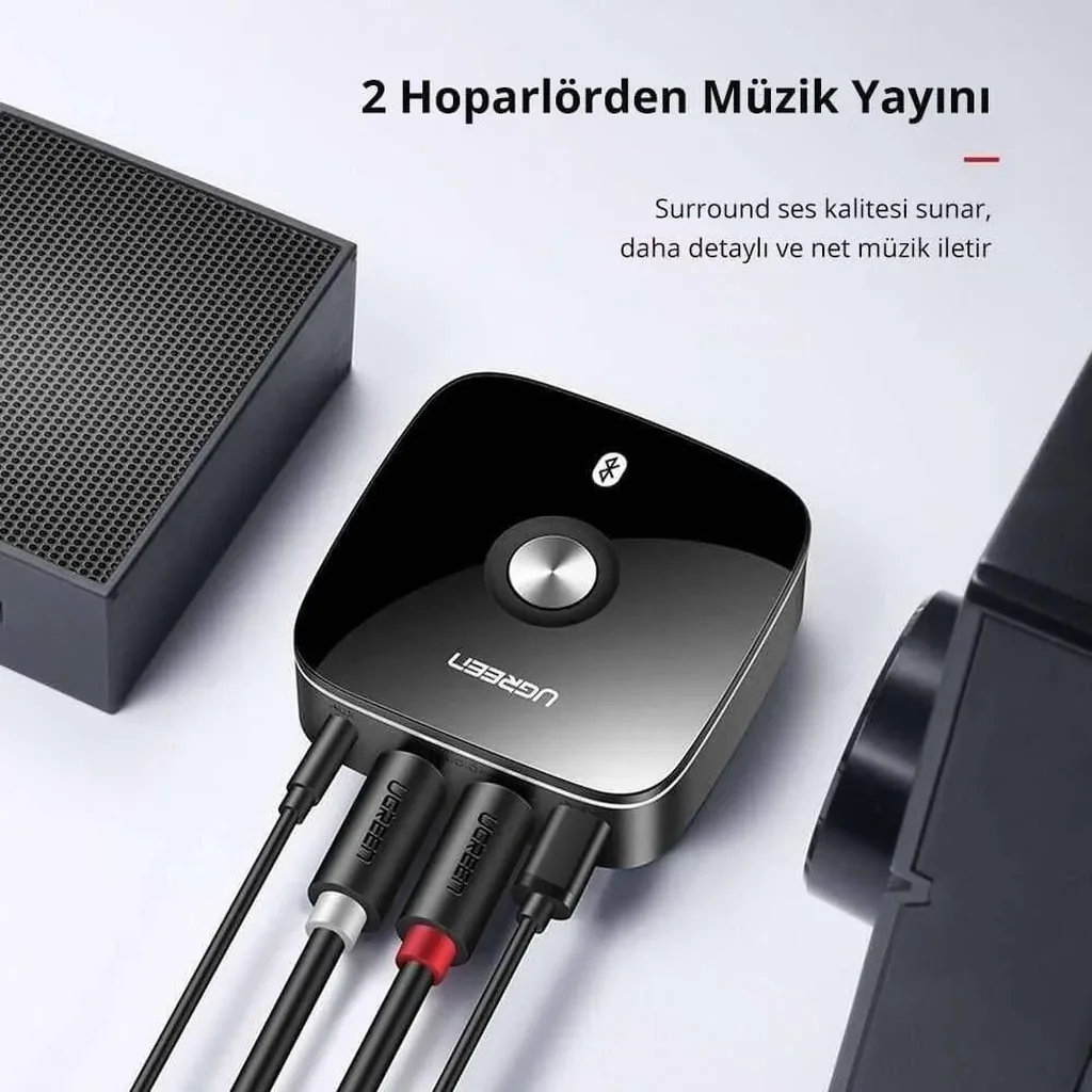 UGREEN Wireless Bluetooth Audio Receiver 5.1 With Hi-Res Audio, 3.5mm and RCA L/R Stereo Audio Output, aptX HD Support, 10m Max Range, 20Hz-20kHz, Micro USB Charging Port, Black | 40759 - Image 2