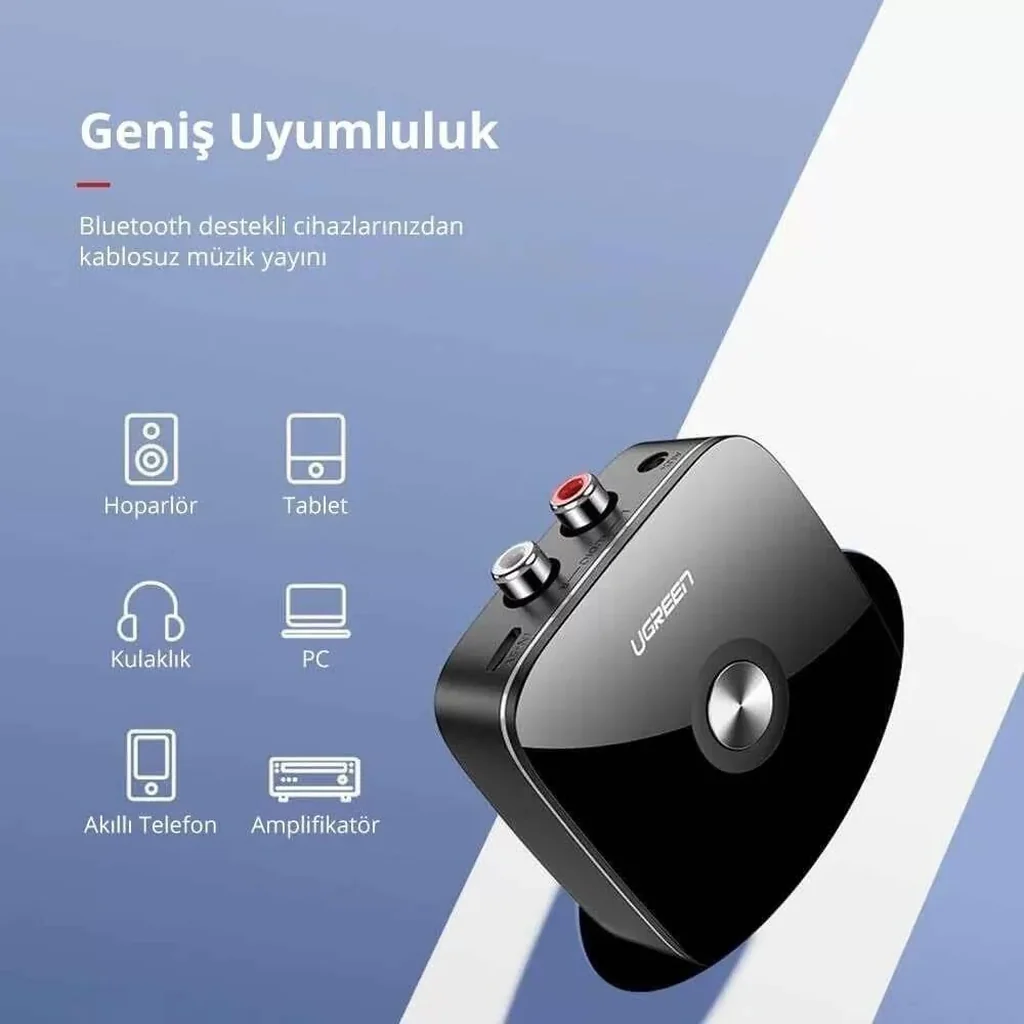 UGREEN Wireless Bluetooth Audio Receiver 5.1 With Hi-Res Audio, 3.5mm and RCA L/R Stereo Audio Output, aptX HD Support, 10m Max Range, 20Hz-20kHz, Micro USB Charging Port, Black | 40759 - Image 4