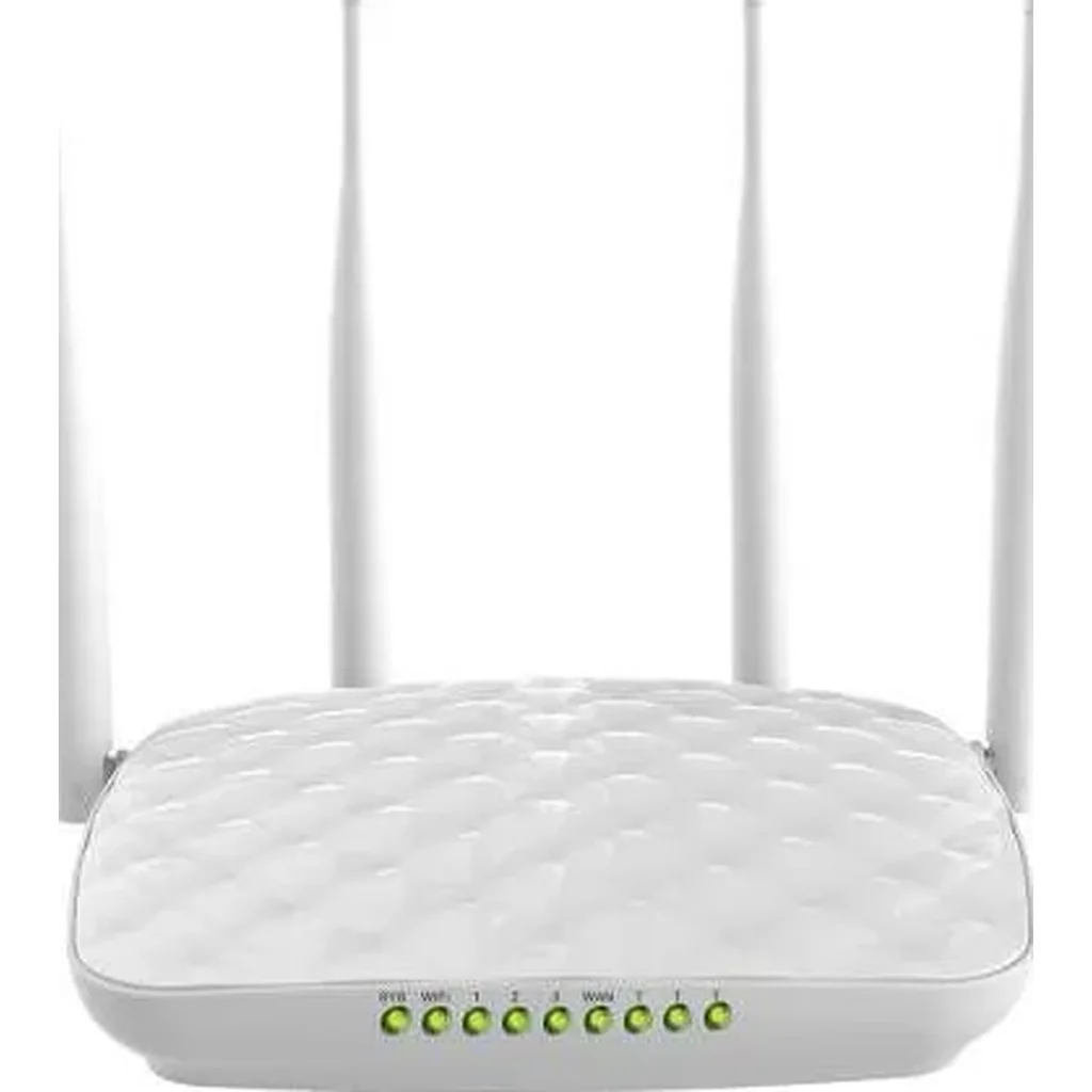 Tenda FH456 V4.0 300Mbps Wireless N Router - 4-Antenna, 6X Range, Ultimate Coverage Wi-Fi, 4x5dbi Antennas, 1 WAN, 3 LAN, WiFi On/Off Switch | FH456