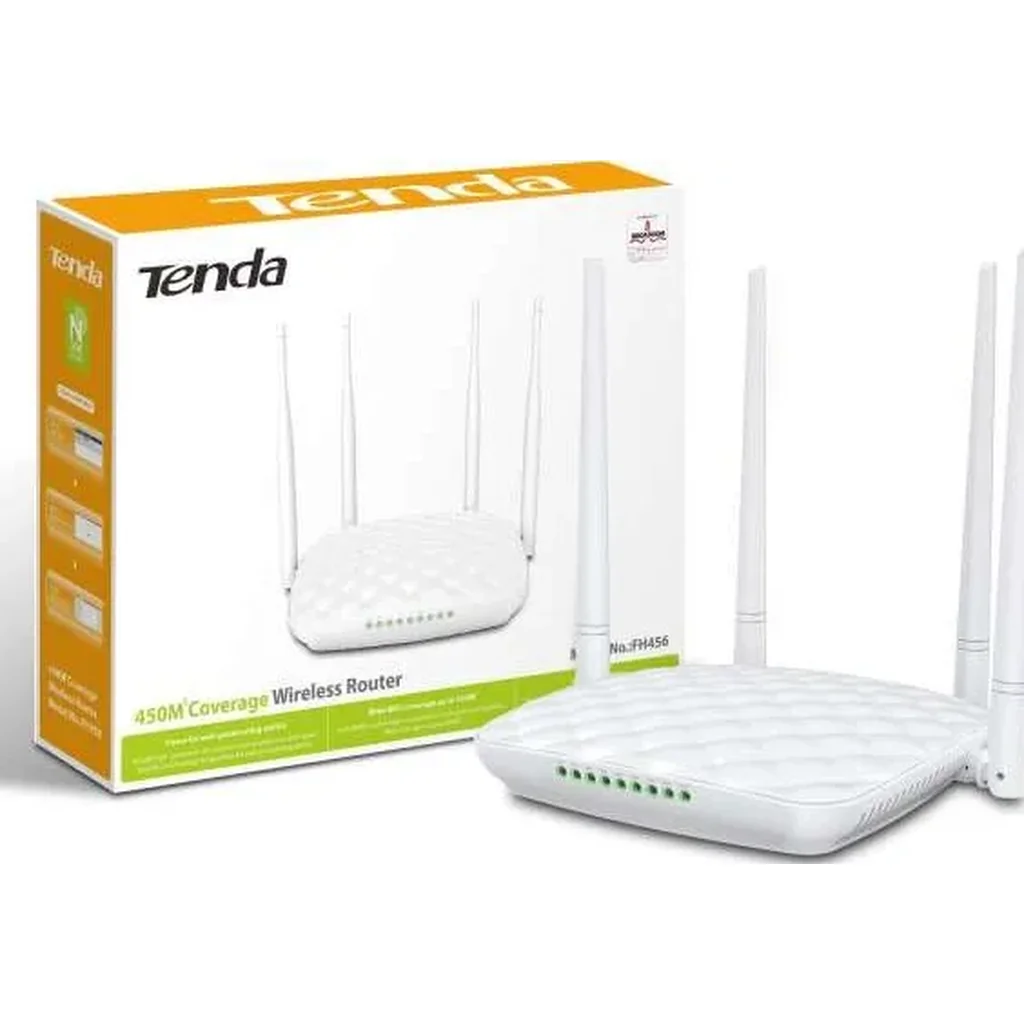 Tenda FH456 V4.0 300Mbps Wireless N Router - 4-Antenna, 6X Range, Ultimate Coverage Wi-Fi, 4x5dbi Antennas, 1 WAN, 3 LAN, WiFi On/Off Switch | FH456 - Image 6