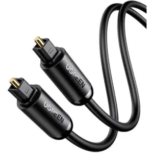 UGREEN Optical Audio Cable, Toslink SPDIF Type, PVC Material, Gold-Plated Connector, Fiber Optic Cable, 1.5m Cable Length, Universal Compatibility, Black | 70891/70892