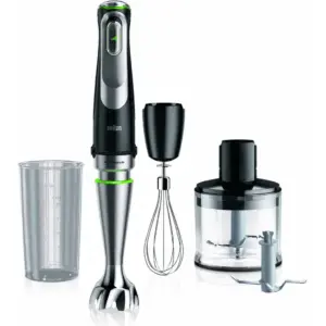 Braun MultiQuick 9 Hand Blender, Hand Mixer, XL Food Processor, Active PowerDrive Technology, 500 ml Chopper, BPA-Free 600 ml Beaker with Lid, 1200W, 220-240 V, 50-60 Hz, Black | MQ 9135XI