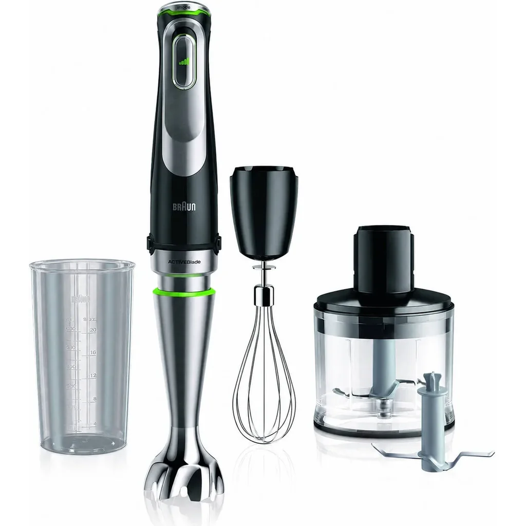 Braun MultiQuick 9 Hand Blender, Hand Mixer, XL Food Processor, Active PowerDrive Technology, 500 ml Chopper, BPA-Free 600 ml Beaker with Lid, 1200W, 220-240 V, 50-60 Hz, Black | MQ 9135XI