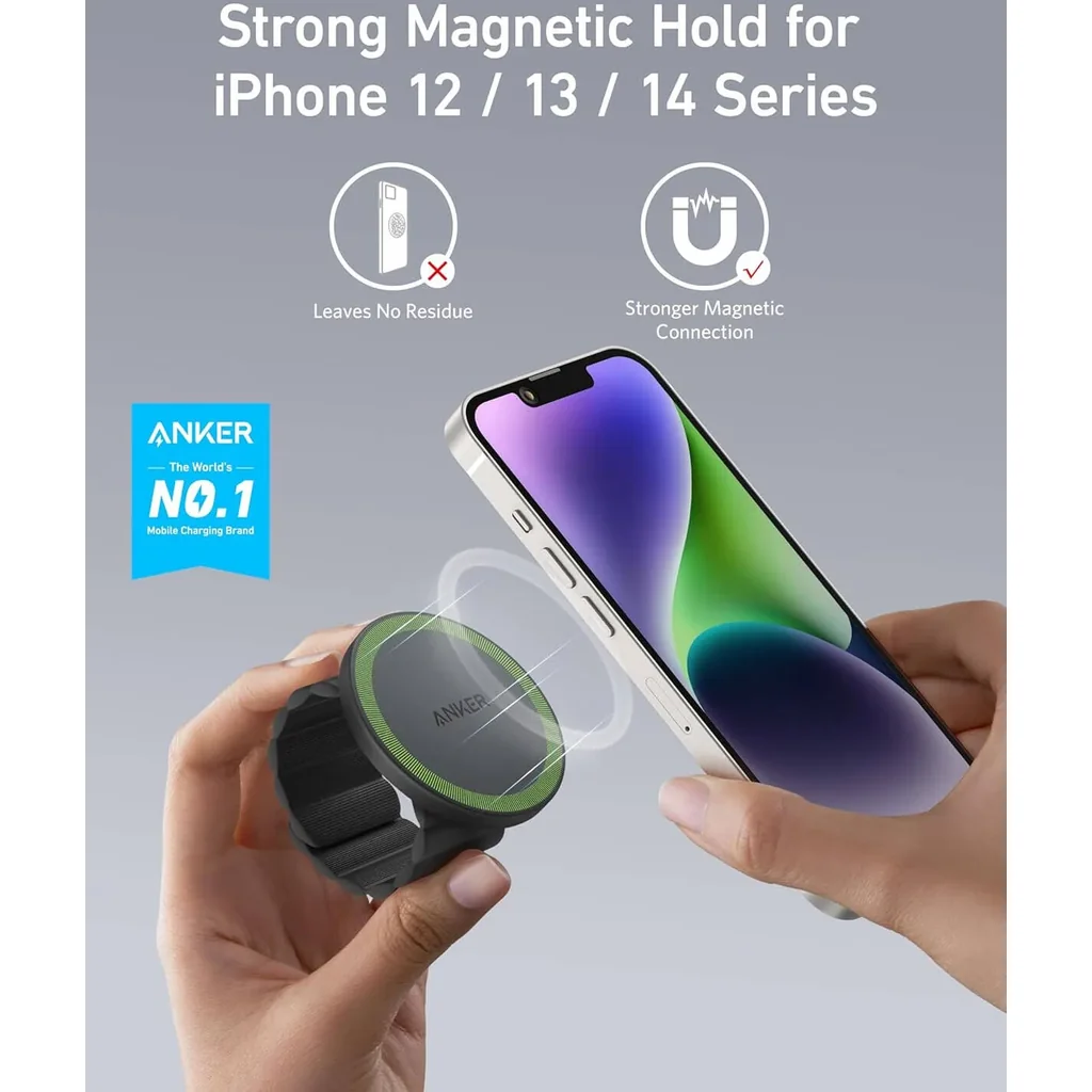 Anker 620 MagGo Grip, Snap and Hold, Equipped With Dual-Sided Magnets, Flexible Strap, 360? Viewing Angle, Convenient Stand, Cook With Ease, Black | A25A1011 - Image 7