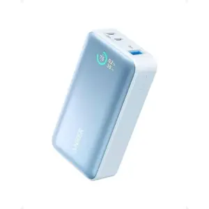 Anker 533 Power Bank, 30W High-Speed Charging, 10000mAh Battery Capacity, Compact Yet Powerful, Smart Display, ActiveShield 2.0 Protection, 2x USB Type-C & USB Type-A Interfaces, Blue | A1256H31