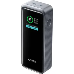 Anker Prime 12,000mAh 130W Power Bank, 65W USB-C Single-Port Max, Smart Display, Active Shield 2.0, Ultra Compact Dynamic Power, 3.0 Power Delivery, 2 USB-C Port, Black | A1335011