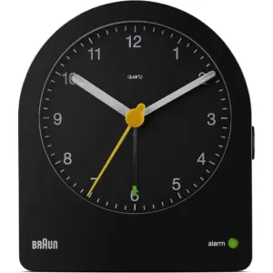 Braun Alarm Clock BC22B, Quiet Quartz Movement, Crescendo Alarm, 5 min Snooze, Continuous Backlight Function, Light with Delay, Black