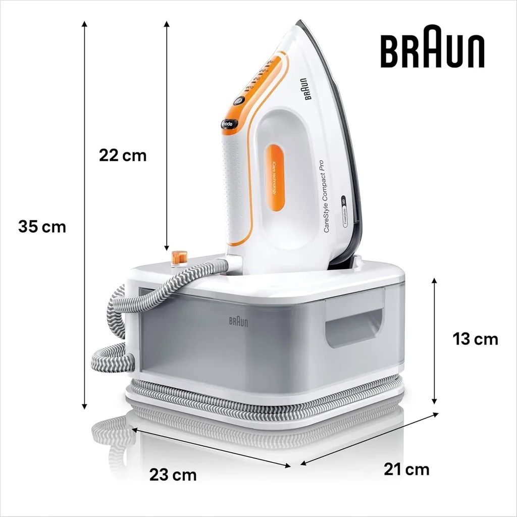 Braun CareStyle Compact Pro Steam generator Iron 2400 Watts, FreeGlide 3D, Eloxal Plus, Turbo & Eco mode, Smart iCare, iMode interface, Vertical steaming, 1.5L Water tank - IS 2561 - Image 5