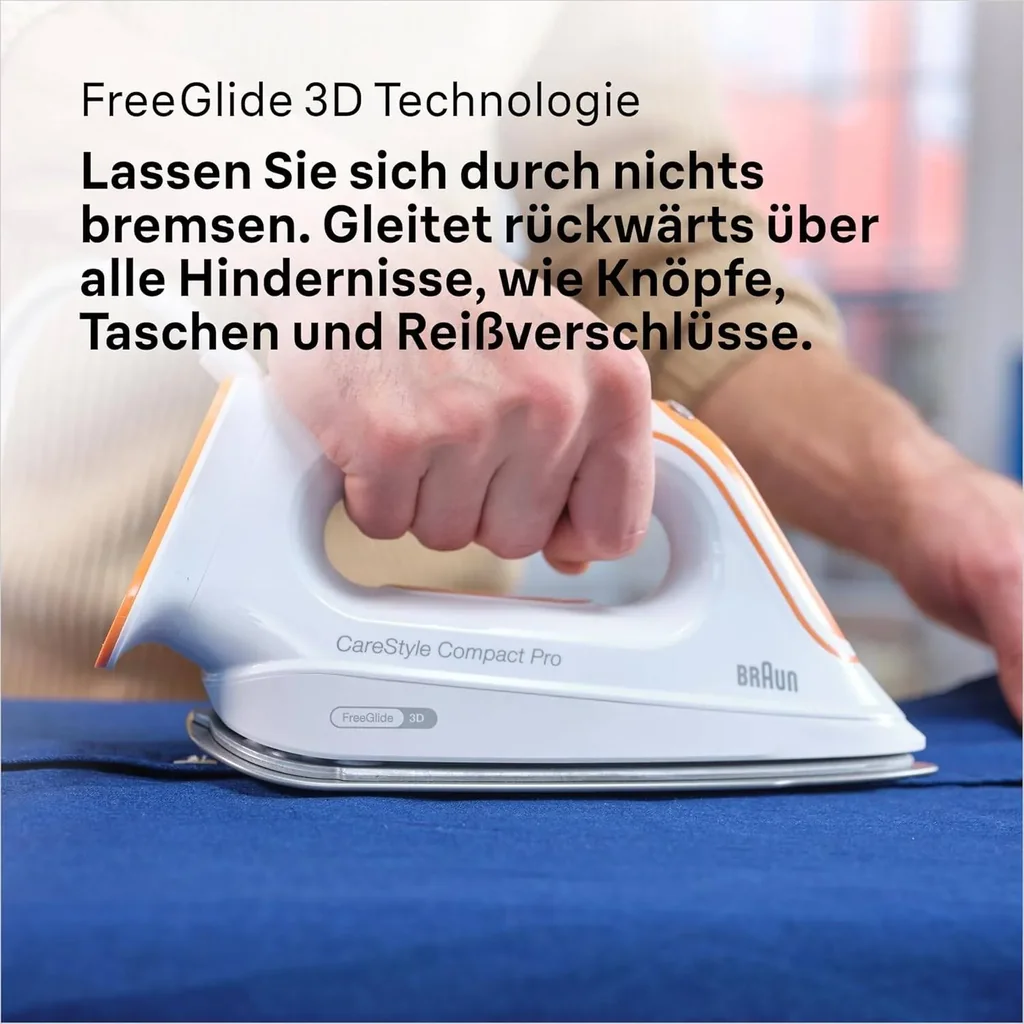 Braun CareStyle Compact Pro Steam generator Iron 2400 Watts, FreeGlide 3D, Eloxal Plus, Turbo & Eco mode, Smart iCare, iMode interface, Vertical steaming, 1.5L Water tank - IS 2561 - Image 14