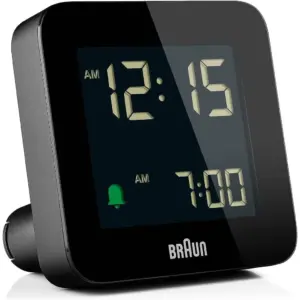 Braun Digital Alarm Clock BC09B, LCD Display, Quick-Set Functionality, Crescendo Alarm, 5 min Snooze, Light with Delay, Black