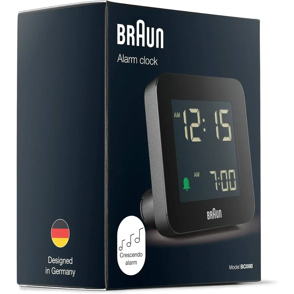 Braun Digital Alarm Clock BC09B, LCD Display, Quick-Set Functionality, Crescendo Alarm, 5 min Snooze, Light with Delay, Black - Image 8