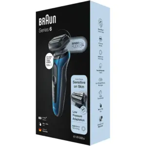 Braun Series 6 Wet & Dry, Closeness and Skin Comfort Shaver with Travel Case, Blue / Black - Shaver 61-B1000s
