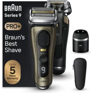 Braun Series 9 Pro+ 9569cc Electric Shaver, Wet & Dry with 6-in-1 SmartCare Center and Travel Case, Gold - Shaver 9569cc