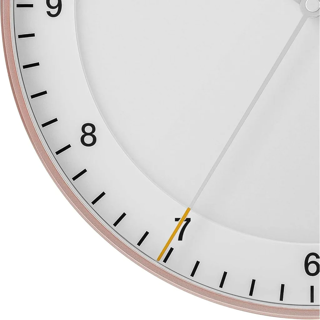 Braun Wall Clock BC17PW, Silent Sweeping Quartz Movement, Semi-tempered Glass, Easy to Read Dial, 30 cm Clock Diameter, Classic Braun Design, Pink & White - Image 9