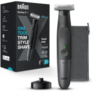 Braun X Styler Series 5, Hybrid Trimmer Face & Body with 4D-Flex Blade, 6 Combs, Travel Pouch, Charging Stand, Waterproof - XT 5300
