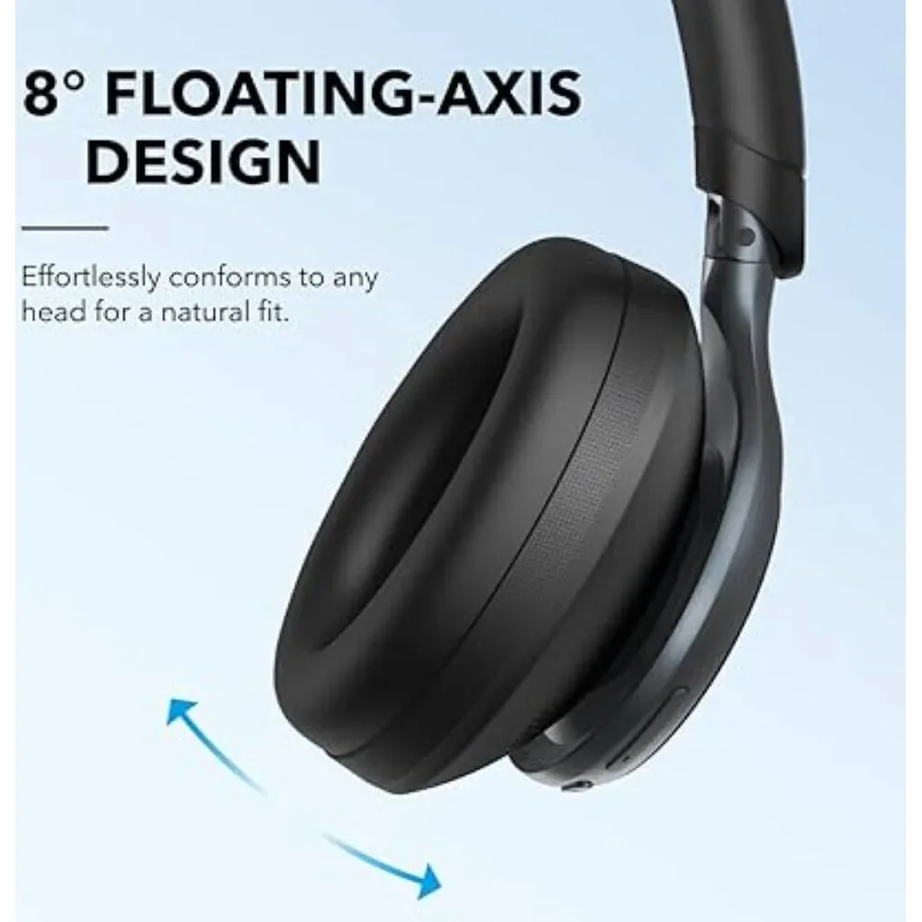 Soundcore by Anker, Space One, Adaptive Active Noise Cancelling Headphones, Enhanced Human Voice Reduction, 40H ANC Playtime, LDAC Hi-Res Wireless Audio, Black | A3035 - Image 2