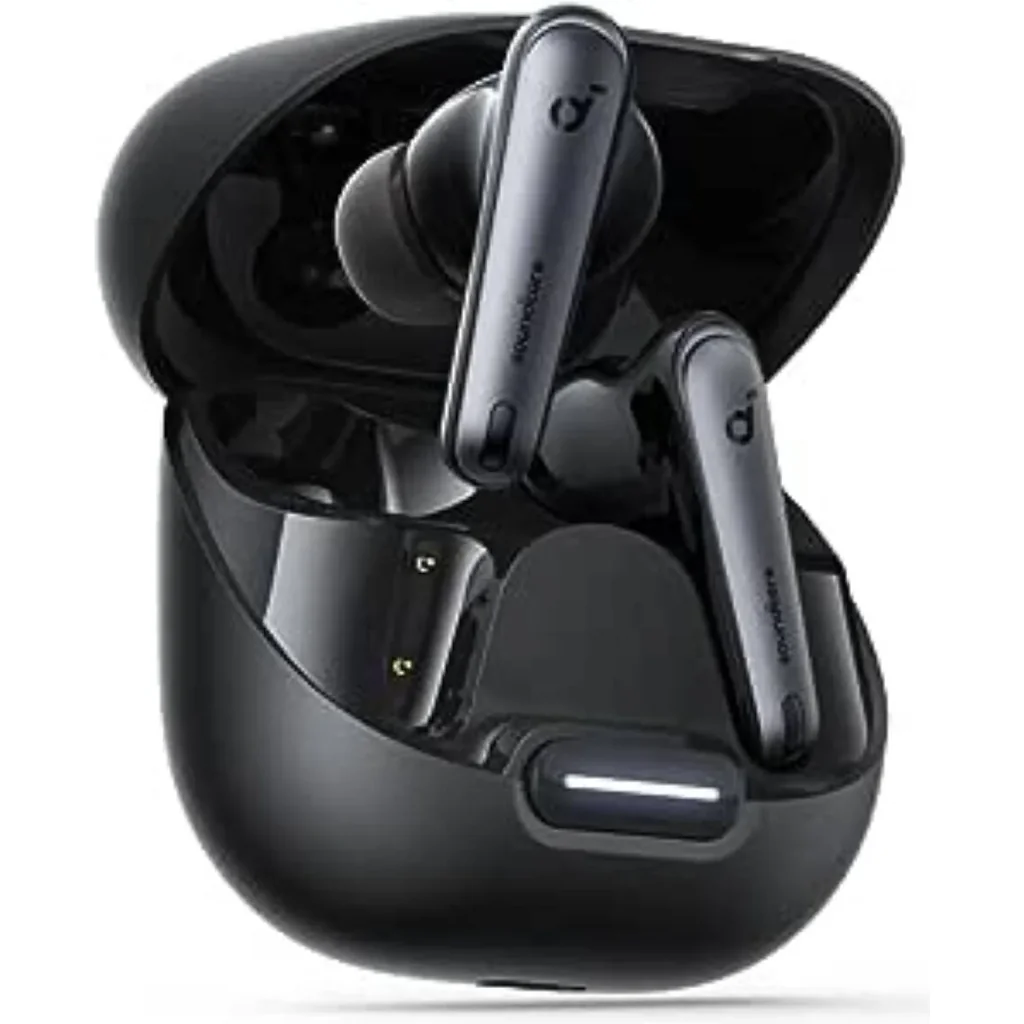 Soundcore by Anker Liberty 4 NC True-Wireless Noise Cancelling Earbuds, 98.5% Noise Reduction to Ears and Environment, Hi-Res Sound, 50H Battery, Wireless Charging, Bluetooth 5.3, black | A3947