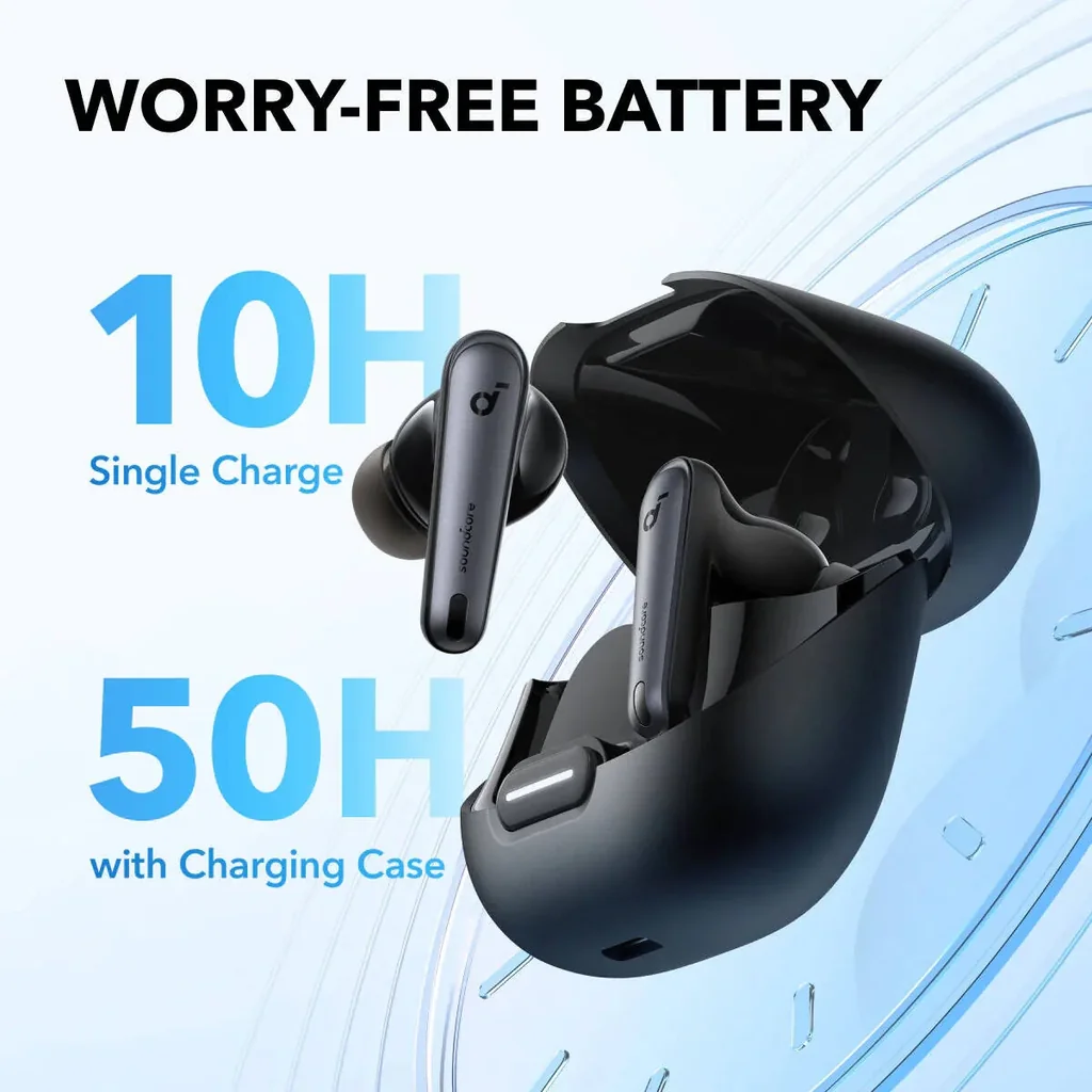 Soundcore by Anker Liberty 4 NC True-Wireless Noise Cancelling Earbuds, 98.5% Noise Reduction to Ears and Environment, Hi-Res Sound, 50H Battery, Wireless Charging, Bluetooth 5.3, black | A3947 - Image 4