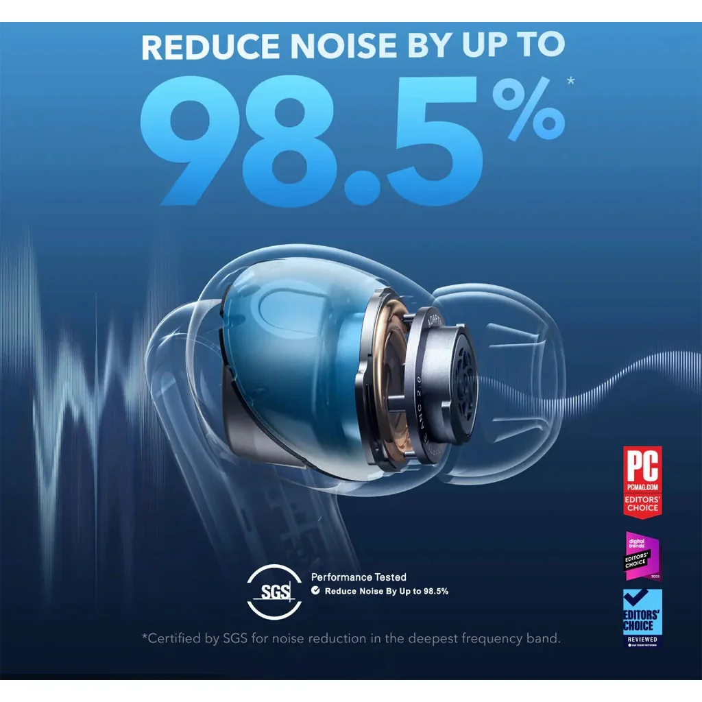 Soundcore by Anker Liberty 4 NC True-Wireless Noise Cancelling Earbuds, 98.5% Noise Reduction to Ears and Environment, Hi-Res Sound, 50H Battery, Wireless Charging, Bluetooth 5.3, black | A3947 - Image 6