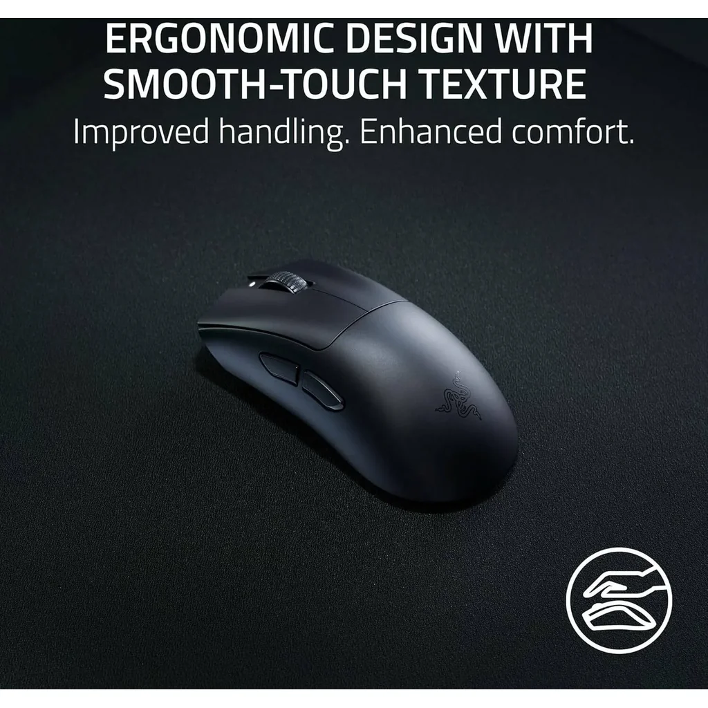 Razer Deathadder V3 HyperSpeed Wireless Gaming Mouse, Focus X 26K Optical Sensor, 26000 DPI Sensitivity, 40g Max Acceleration, 8 Programmable Buttons, Black | RZ01-05140100-R3G1 - Image 3