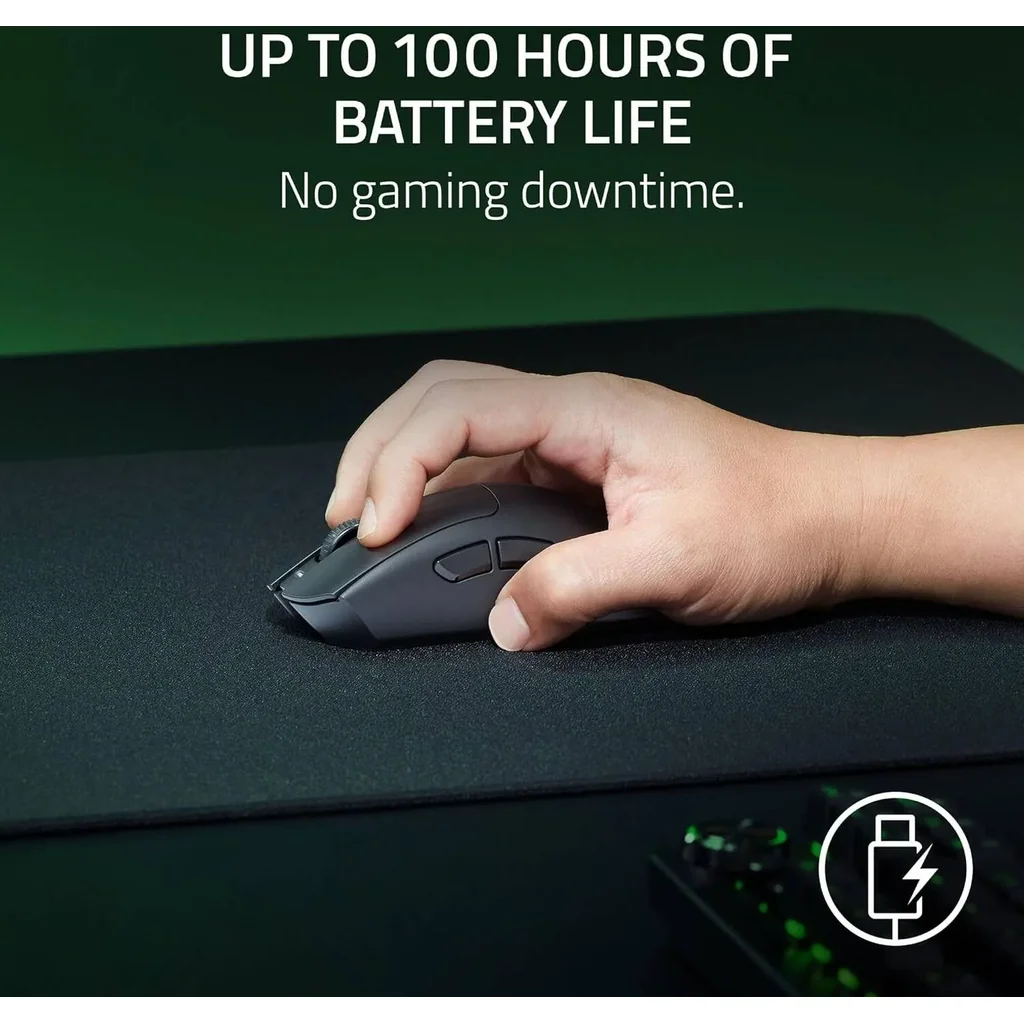 Razer Deathadder V3 HyperSpeed Wireless Gaming Mouse, Focus X 26K Optical Sensor, 26000 DPI Sensitivity, 40g Max Acceleration, 8 Programmable Buttons, Black | RZ01-05140100-R3G1 - Image 4