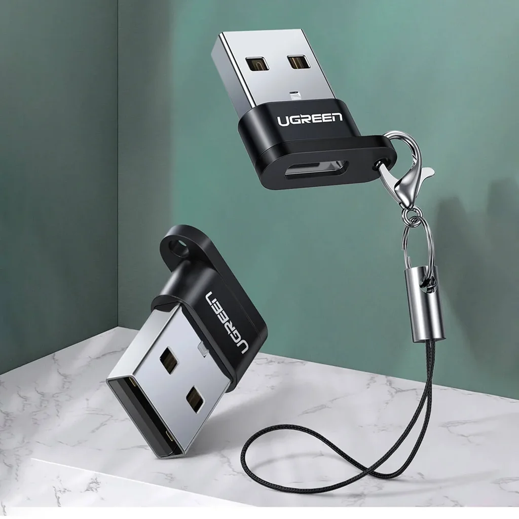 UGREEN US280 USB-C female and USB-A 2.0 Male Connector Adapter, Up to 480 Mb/s Data Transfer, USB 2.0, Aluminum Alloy & Nickel Layer Material, Black | 50568 - Image 2