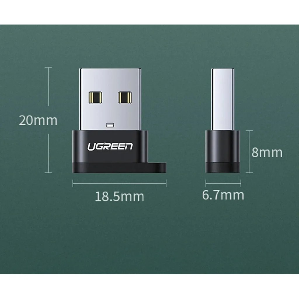 UGREEN US280 USB-C female and USB-A 2.0 Male Connector Adapter, Up to 480 Mb/s Data Transfer, USB 2.0, Aluminum Alloy & Nickel Layer Material, Black | 50568 - Image 12