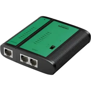 UGREEN NW167 Network & Telephone Cable Tester, x1 8P8C RJ45 & x1 6P6C RJ12 Output, 1x 8P8C RJ45 & x1 6P6C RJ12 Input, Indicator Light, BNC Coaxial Cable Test Ethernet, Black | 10950