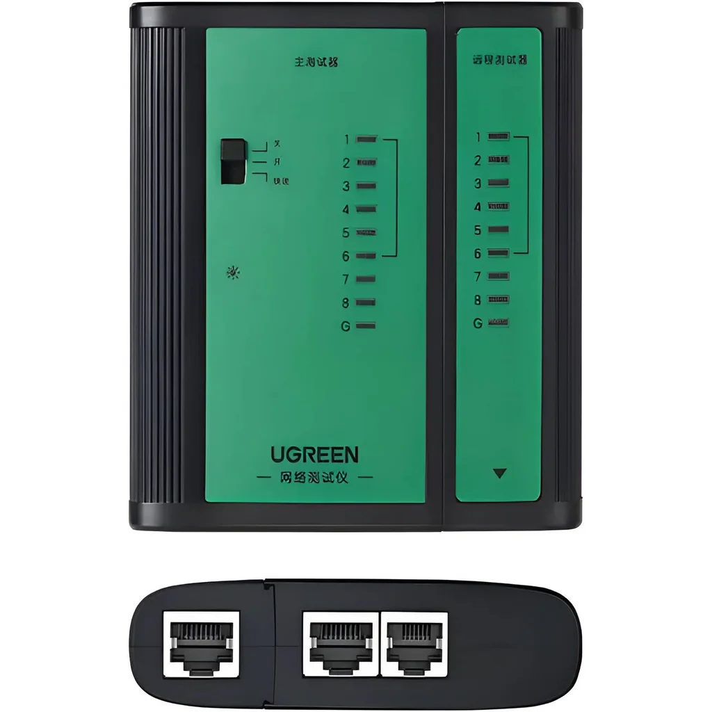 UGREEN NW167 Network & Telephone Cable Tester, x1 8P8C RJ45 & x1 6P6C RJ12 Output, 1x 8P8C RJ45 & x1 6P6C RJ12 Input, Indicator Light, BNC Coaxial Cable Test Ethernet, Black | 10950 - Image 3
