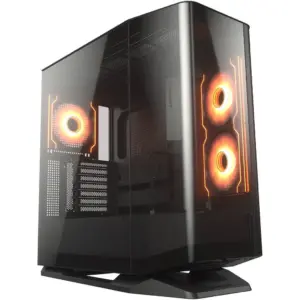 Cougar FV270 RGB ATX Mid Tower Case, 3x Pre-Installed Reversed ARGB PWM Fans & 1x ARGB PWM Fan, Up to 360mm Radiator Support, 7 Expansion Slots, PWM & RGB Hub Sync with M/B, Black | 3858M60.0005