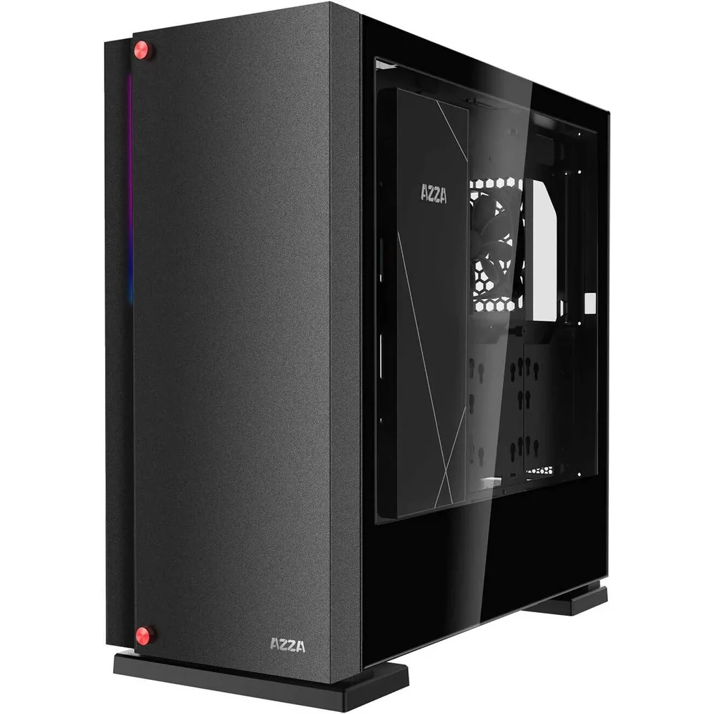 Azza Zircon 7000 ATX Full Tower Case, 2x Pre-Installed 120mm Black Fans, Up to 360mm Radiator Support, 10 Expansion Slot, Addressable RGB Light, Tempered Glass Side Window, Black | CSAZ-7000 - Image 6