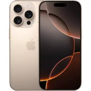 Apple iPhone 16 Pro, 6.3" OLED Super Retina XDR Display, A18 Pro Chip, 6-Core CPU, 6-Core GPU, 16-Core Neural Engine, 128GB Storage, 5G/Wi-Fi 7, Face ID, INTL Ver, Desert Titanium | iP16PR-128INTLDT