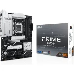 ASUS PRIME X870-P ATX Motherboard, AMD X870 Chipset, 4x DIMM DDR5 Slots, 192GB Max Memory, Realtek 2.5Gb Ethernet, 4x M.2 Slots, 1x PCIe 5.0, 2x PCIe 4.0 x16, HDMI Port | 90MB1IT0-M0EAY0