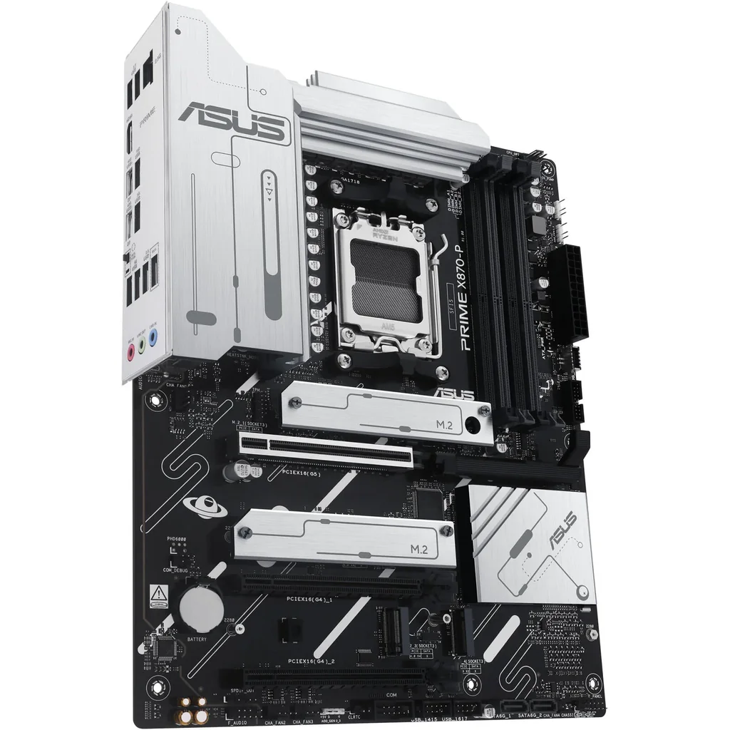 ASUS PRIME X870-P ATX Motherboard, AMD X870 Chipset, 4x DIMM DDR5 Slots, 192GB Max Memory, Realtek 2.5Gb Ethernet, 4x M.2 Slots, 1x PCIe 5.0, 2x PCIe 4.0 x16, HDMI Port | 90MB1IT0-M0EAY0 - Image 4