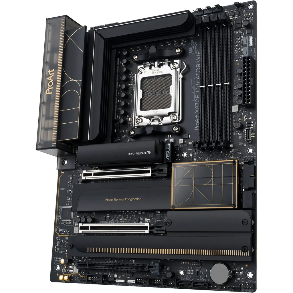 ASUS ProArt X870E-Creator WIFI AM5 ATX Motherboard, AMD X870E Chipset, 4x DDR5 DIMM Slots, 192GB Max Memory, 4x M.2 PCIe Slots, 2x PCIe 5.0 x16 Slots, Bluetooth v5.4 | 90MB1IG0-M0EAY0 - Image 4