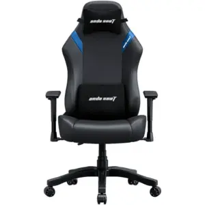 AndaSeat Luna Series Gaming Chair, Premium Breathable PVC Leather, 1D Armrest, 60mm Casters With PU Rubber, Class 4 Hydraulic Pistons, 90° to 160° Adjustable Backtilt, Black / Blue | AD18-44-BS-PV