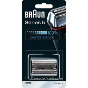 Braun Series 5 52S Shavers Foil and Trimmer Head Cassette with Ultra-Active-Lift Middle Trimmer and CrossHair Designed, Silver