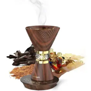 Crownline Electric Incense Bakhoor Burner, Strix 5 Pole Control with Temperature Regulation, Lasting Freshness Upto 4 Hours, For Fragrance Oil, Incense & Eaglewood, IB-413,