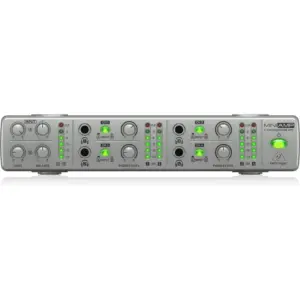 Behringer AMP800 V2, Ultra-Compact 4-Channel Stereo Headphone Amplifier, Ultra-compact, Highest Audio Quality, Accurate 6-segment, Long-Term Reliability, LED For Studio And Stage | AMP800V2