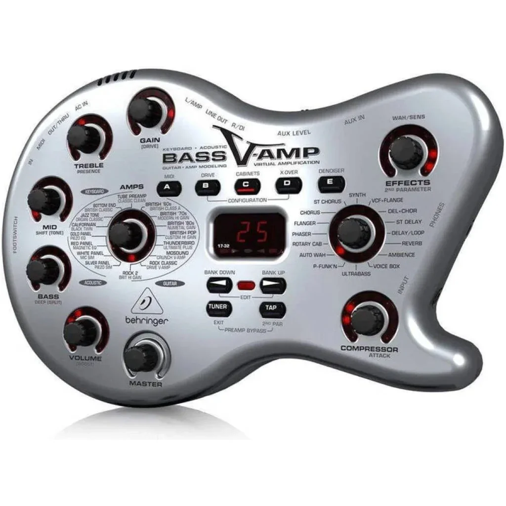 Behringer BassVAmpLX1B Guitar Effects Processor, 32 Authentic Virtual Amp Models, Original Artist Presets, Stereo Aux Input | BassVAmpLX1B