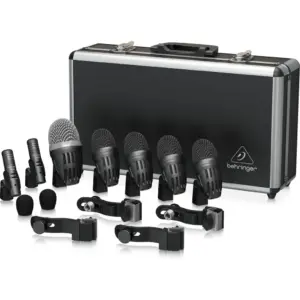 Behringer BC1500, Premium 7-Piece Drum Microphone Set For Studio And Live Applications, Rugged, Reliable Metal Construction, Gold-plated 3-pin XLR | BC1500