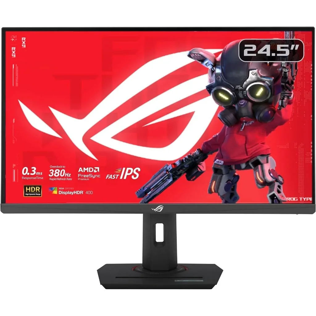 ASUS ROG Strix XG259QNS eSports Gaming Monitor, 25" IPS Display, FHD Resolution, 380Hz Refresh Rate, 0.3ms (min.) Response Time, AMD FreeSync Premium, 16.7m Color Support, Black | 90LM09M0-B01370