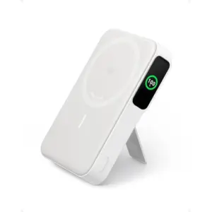 ANKER MagGo Wireless Power Bank, 10,000mAh, Snaps To Magnetic Phones, Wired & 15W Wireless Charging, USB-C, Qi2 Certified Charging, Lightweight And Compact Design, White | A1654H21