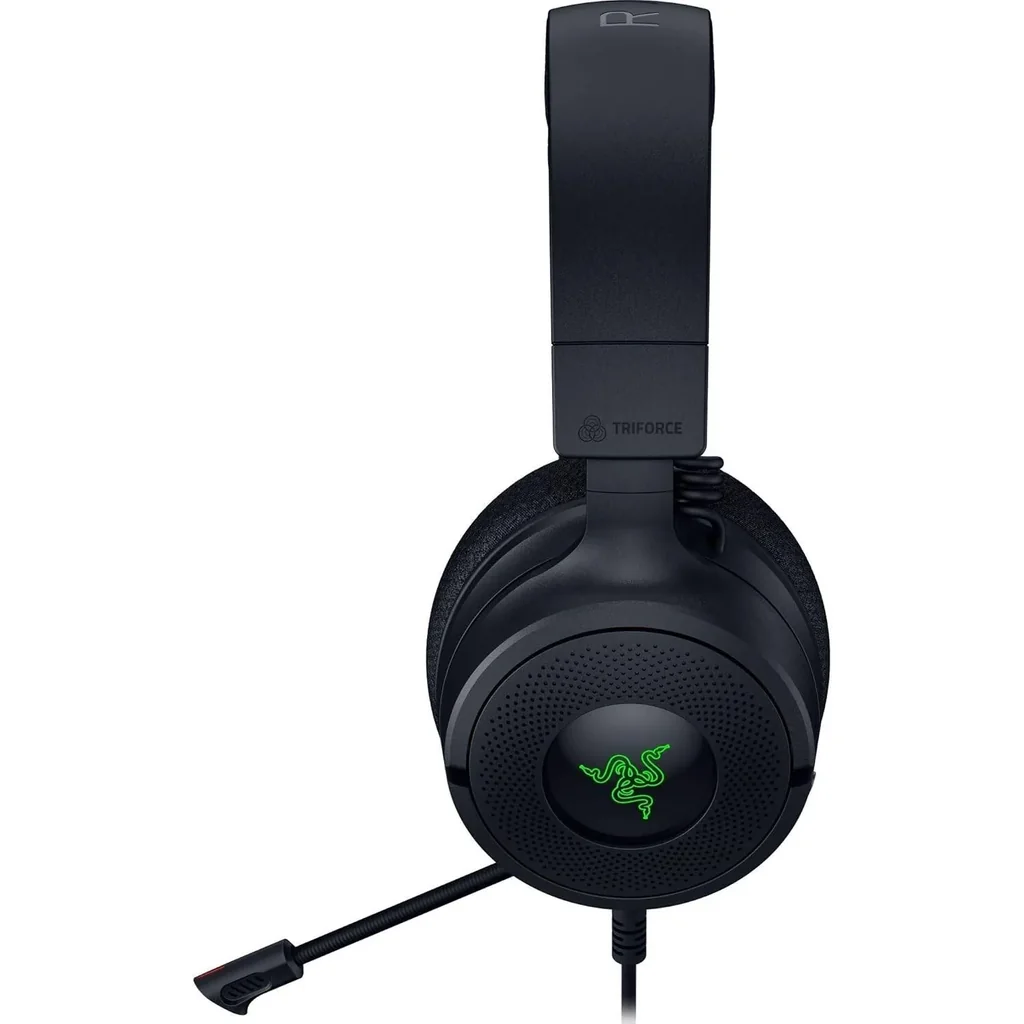 Razer Kraken V4 X Wired Gaming Headphones, 40mm Razer TriForce Driver, Retractable Razer HyperClear, Unidirectional Pick-Up Pattern, Hybrid Fabric & Leatherette Cushions, Black | RZ04-05180100-R3M1 - Image 2